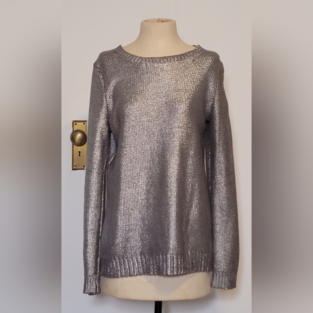 Rock and Republic shiny silver sweater. Size medium.
